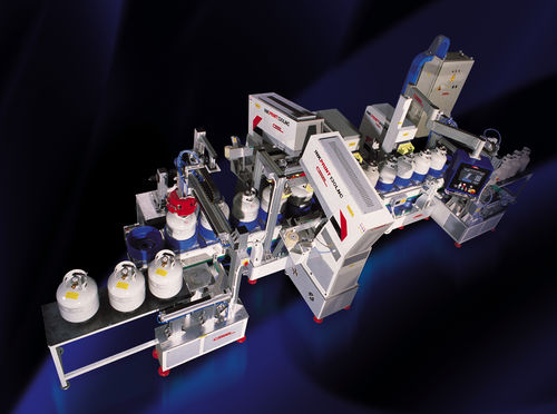 Máquina de tampografía de tintero hermético - LIN.STA. 01.1260 - COMEC ITALIA - automática / de 8 colores / para bombonas de gas