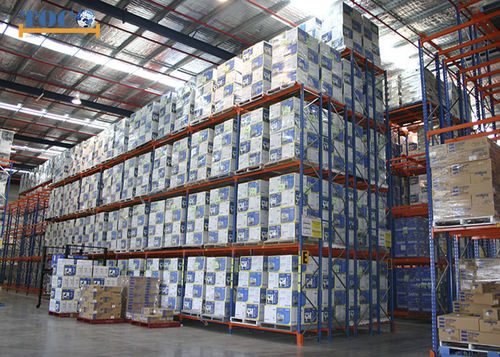Sistema de estanterías doble profundidad - IPR04 - NANJING TOCO WAREHOUSE EQUIPMENT CO., LTD. - con paleta / de acero