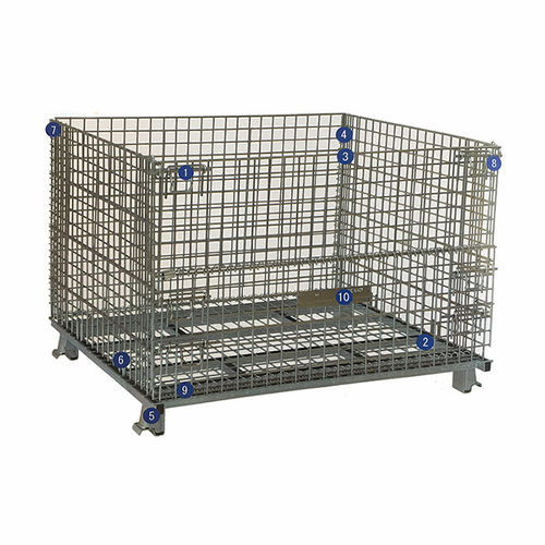 Caja-palé enrejada - IWM series - NANJING TOCO WAREHOUSE EQUIPMENT CO., LTD. - para almacenamiento / apilable / plegable