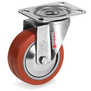 Rueda con aro - 72GS series - Tellure Rôta - de acero inoxidable / de manipulación / resistente al calor