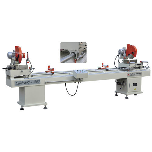 Sierra ingletadora doble - LJB2-350×3500  - JINAN YUEFENG MACHINERY CO., LTD. - circular / para aluminio / para PVC