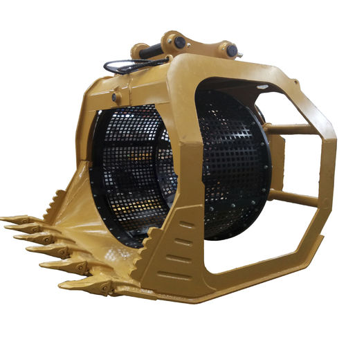 Cuchara cribadora - Xuzhou Shenfu Construction Machinery and Equipment Co., Ltd. - para excavadora / 6 dientes