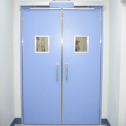 Puerta para sala blanca - YUOU (LUOYANG) DOORS AND WINDOWS TECHNOLOGY CO., LTD. - abatible / de acero inoxidable / de aluminio