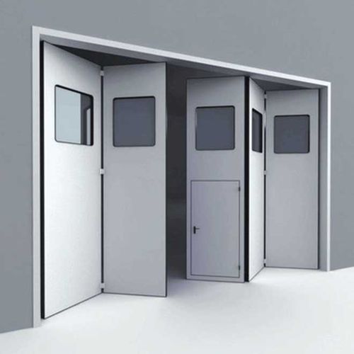 Puerta industrial - YUOU (LUOYANG) DOORS AND WINDOWS TECHNOLOGY CO., LTD. - plegable / de acero / de vidrio