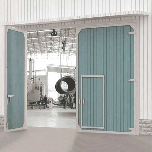 Puerta industrial - YUOU (LUOYANG) DOORS AND WINDOWS TECHNOLOGY CO., LTD. - abatible / de acero / de vidrio