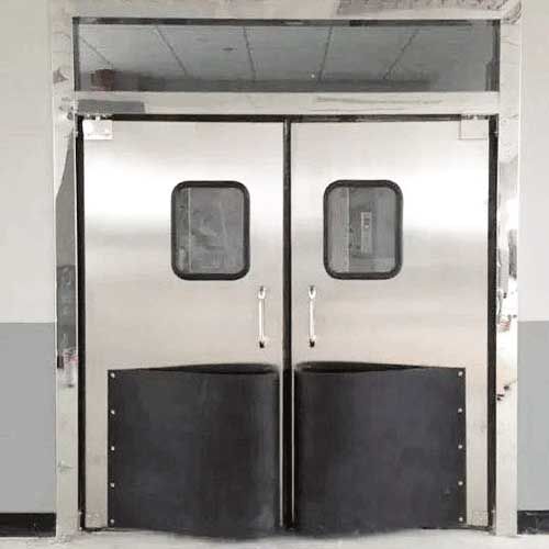 Puerta abatible - YUOU (LUOYANG) DOORS AND WINDOWS TECHNOLOGY CO., LTD. - de acero inoxidable / de caucho / industrial
