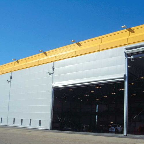Puerta apilable - YUOU (LUOYANG) DOORS AND WINDOWS TECHNOLOGY CO., LTD. - de aluminio / de tejido / industrial