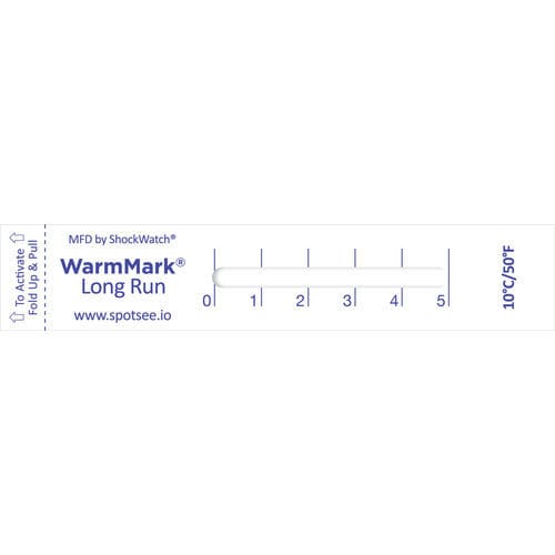 Etiqueta de vigilancia tiempo-temperatura - WarmMark Long Run - SpotSee - adhesiva / rectangular / blanca