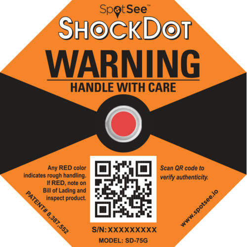 Etiqueta para detección de choques y vuelcos - ShockDot - SpotSee - a prueba de manipulación / de despacho / de envases