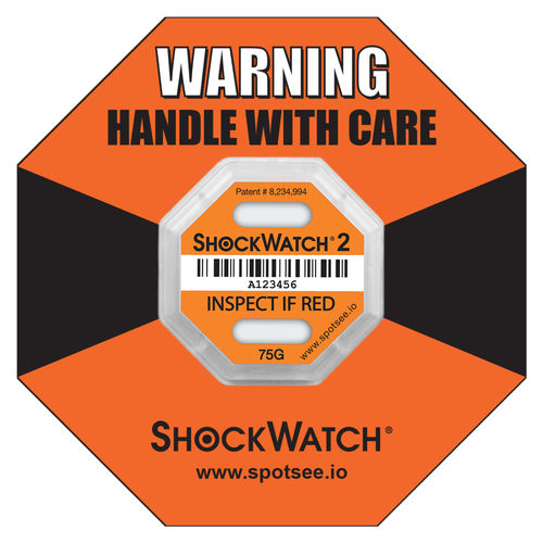Etiqueta para detección de choques y vuelcos - ShockWatch 2 - SpotSee - a prueba de manipulación / de despacho / para dispositivos médicos