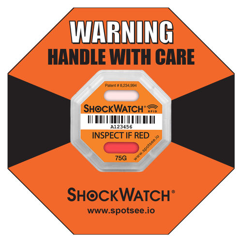 Etiqueta para detección de choques y vuelcos - ShockWatch® - SpotSee - RFID / UHF / para aplicaciones aeroespaciales