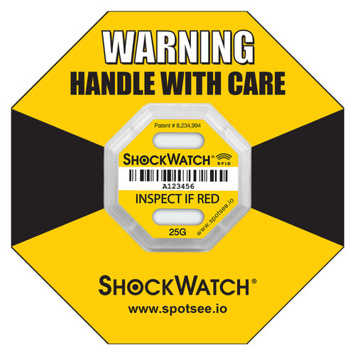 Etiqueta para detección de choques y vuelcos - ShockWatch® - SpotSee - RFID / UHF / para aplicaciones aeroespaciales