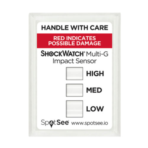 Indicador de impacto - ShockWatch® Clip - SpotSee - etiqueta / resistente a manipulaciones / para aplicaciones médicas