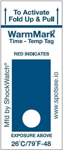 Etiqueta de despacho - WarmMark - SpotSee - adhesiva / para productos químicos / para productos farmacéuticos