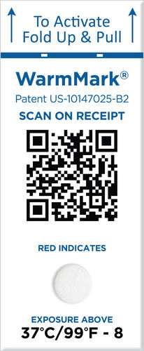 Etiqueta de seguridad - WarmMark QR - SpotSee - de despacho / adhesiva / para productos químicos