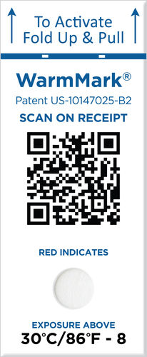 Etiqueta de despacho - WarmMark QR - SpotSee - adhesiva / para productos químicos / para componentes electrónicos