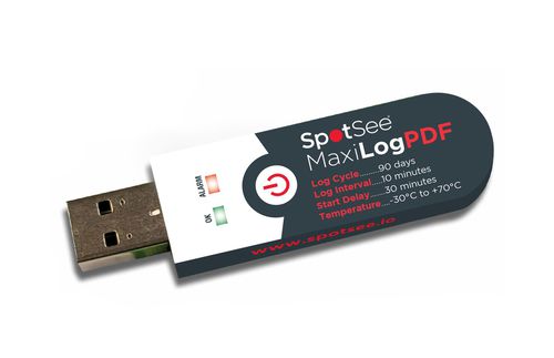Data logger de temperatura - MaxiLog PDF - SpotSee - USB / compacto / de un solo uso