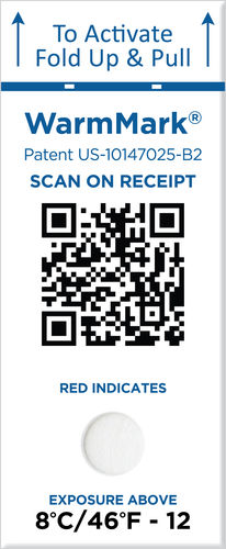 Etiqueta de seguridad - WarmMark QR - SpotSee - de despacho / adhesiva / para productos químicos