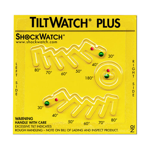 Indicador de inclinación - TiltWatch® Plus  - SpotSee - etiqueta / de instalación fácil / irreversible