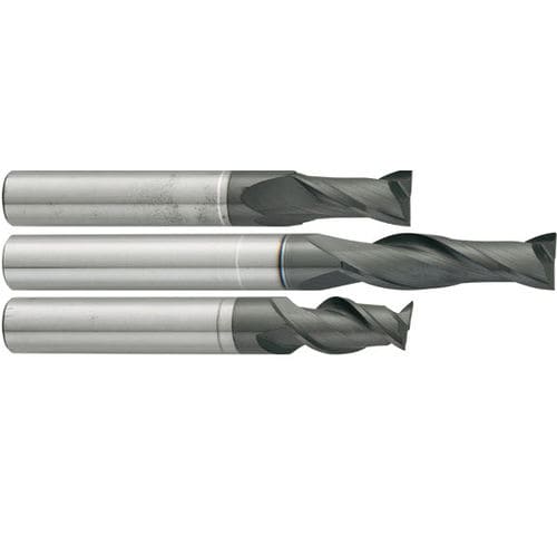 Fresa monobloque - HM series - Carmon - de cono cilíndrico / de 2 dientes