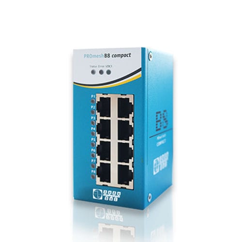 Conmutador Ethernet compacto - PROmesh B8 compact - Indu-Sol GmbH - administrable / 8 puertos / en riel DIN