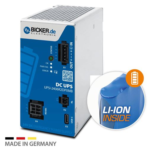 Ondulador UPS 24 V - UPSI-2406R2DP1MB - Bicker Elektronik GmbH - 24 Vcc / DC / Li-ion