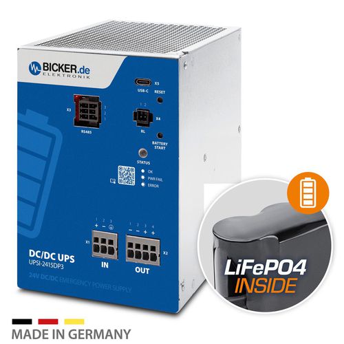 Ondulador UPS DC - UPSI-2415DP3 - Bicker Elektronik GmbH - todo en uno / 24 V / LiFePO4