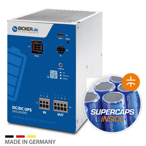 Ondulador UPS todo en uno - UPSI-2415DP2 - Bicker Elektronik GmbH - DC / 24 V / con supercondensador