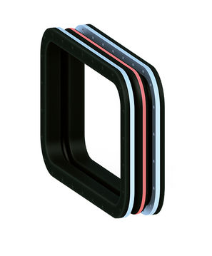 Compensador de dilatación de caucho - Macoga, S.A - cuadrado / rectangular / con brida