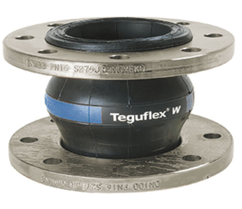Compensador de dilatación de caucho - TEGUFLEX® W - Trelleborg Expansion Joints - redondo / con brida / para medio abrasivo
