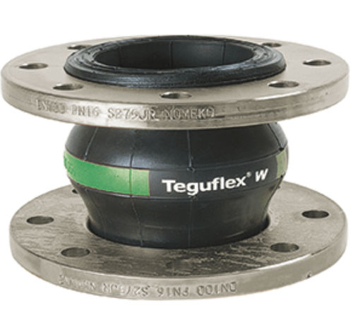 Compensador de dilatación de caucho - TEGUFLEX® W - Trelleborg Expansion Joints - redondo / con brida / para productos químicos