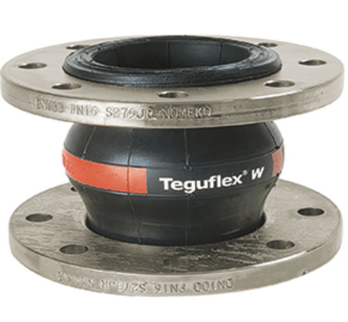 Compensador de dilatación de caucho - TEGUFLEX® W - Trelleborg Expansion Joints - redondo / con brida / para agua