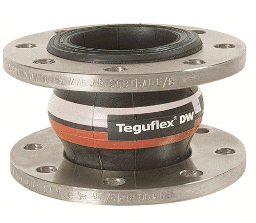 Compensador de dilatación de caucho - TEGUFLEX® W DW  - Trelleborg Expansion Joints - redondo / con brida / para agua