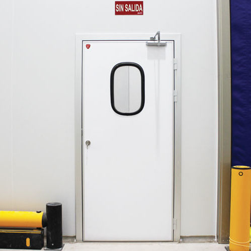 Puerta con bisagra - Kavidoors - peatonal / para interior / industrial