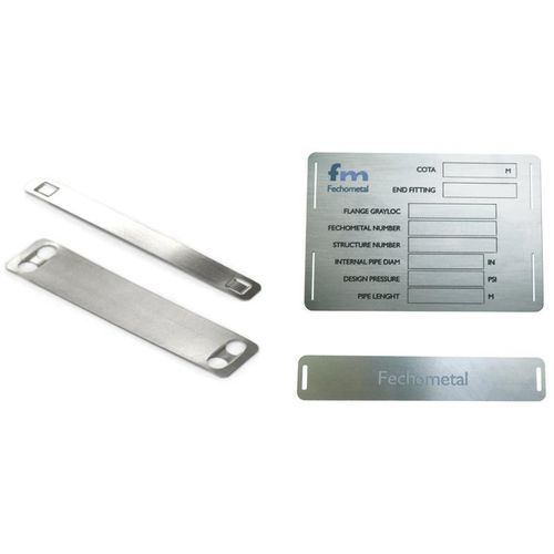 Etiqueta de identificación - TAG3025010902S - Manufacturer - de acero inoxidable / de válvula / para láser