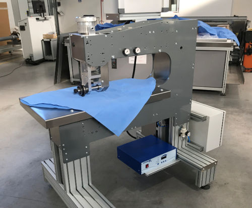 Máquina de soldar por ultrasonidos - SM-200-US - SolarEdge Automation Machines S.p.A. - de aire caliente / semiautomática / para máscaras de protección