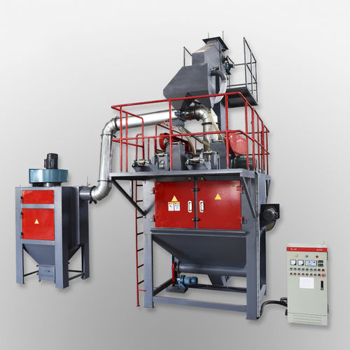 Granalladora con transportador de cinta de rejillas - Tongbao Surface Processing Equipment - de turbina / para cadena / para limpieza de superficies