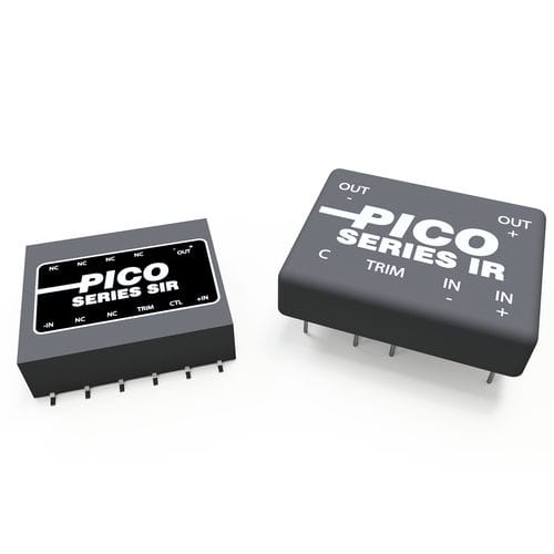 Convertidor DC/DC regulado - IR & SIR Series - Pico Electronics - variación de intensidades de entrada 2:1 / variación de intensidades de entrada 3:1 / aislado