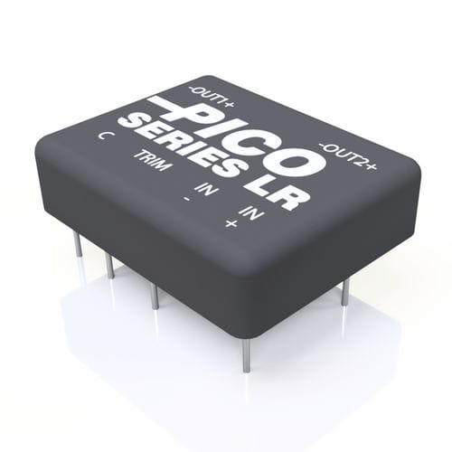 Convertidor DC/DC regulado - LR Series - Pico Electronics - variación de intensidades de entrada 2:1 / variación de intensidades de entrada 3:1 / encapsulado