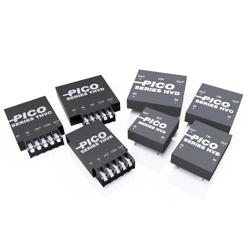 Convertidor DC/DC regulado - HV series - Pico Electronics - aislado / encapsulado / con amplia gama de entrada