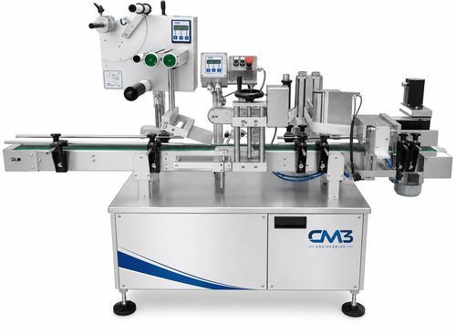 Máquina de etiquetado para botellas - CM3 ENGINEERING SRL - para frascos / para aplicación en la parte superior del producto / para la industria alimentaria
