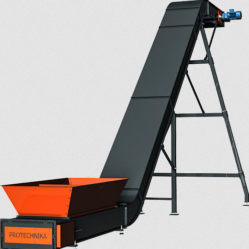 Transportador con cadena - Protechnika - inclinado / de transporte / para productos a granel