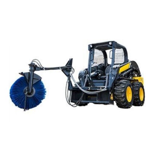 Barredora con operador a bordo - DX-BN-HY-8x10x36-SS-USS - DYMAX INC - para minicargadora compacta / con motor hidráulico / sobre raíles-carretera