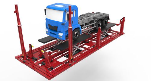Banco de enderezado para vehículos pesados - POWER TRUCK REVOLUTION - SDMR UG - con puente elevador / con brazo de tracción / 20 toneladas