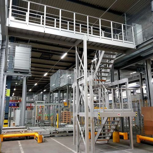 Escalera fija recta - JOMY SA - de tipo jaula / de exterior / de aluminio