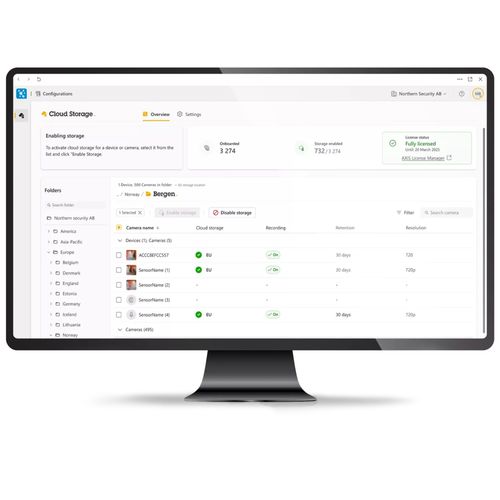 Software de almacenamiento - Axis Communications - para cámara / nube