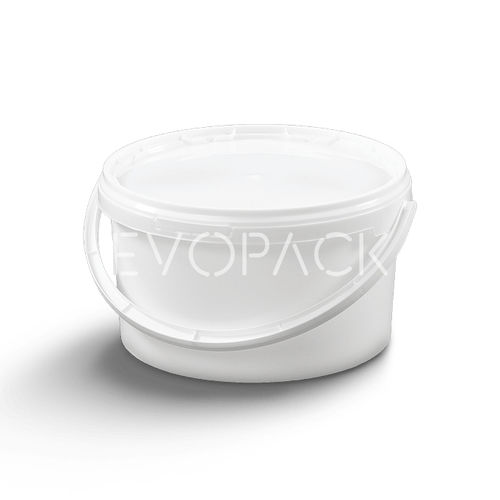 Cubo de plástico - 80004 - EVOPACK - redondo / con tapa / con asidero