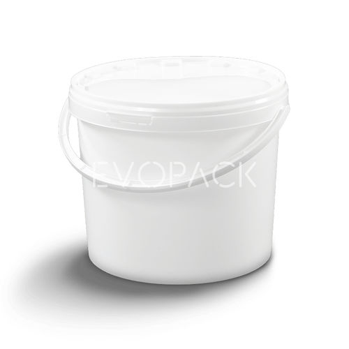 Cubo de plástico - 80006 - EVOPACK - redondo / con tapa / con asidero