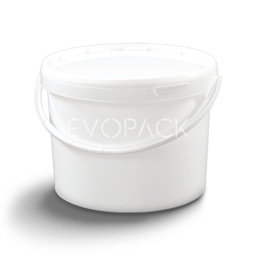 Cubo de plástico - 80008 - EVOPACK - redondo / con tapa / con asidero