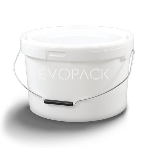Cubo de plástico - 80116 - EVOPACK - redondo / con tapa / con asidero
